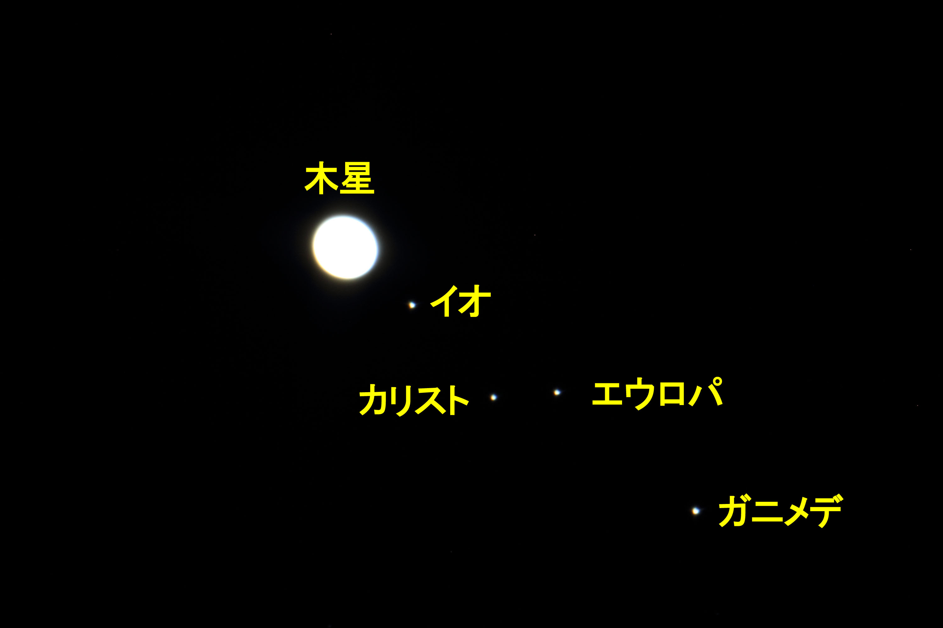 『木星とガリレオ衛星(名前入り)』(2022年9月22日)
