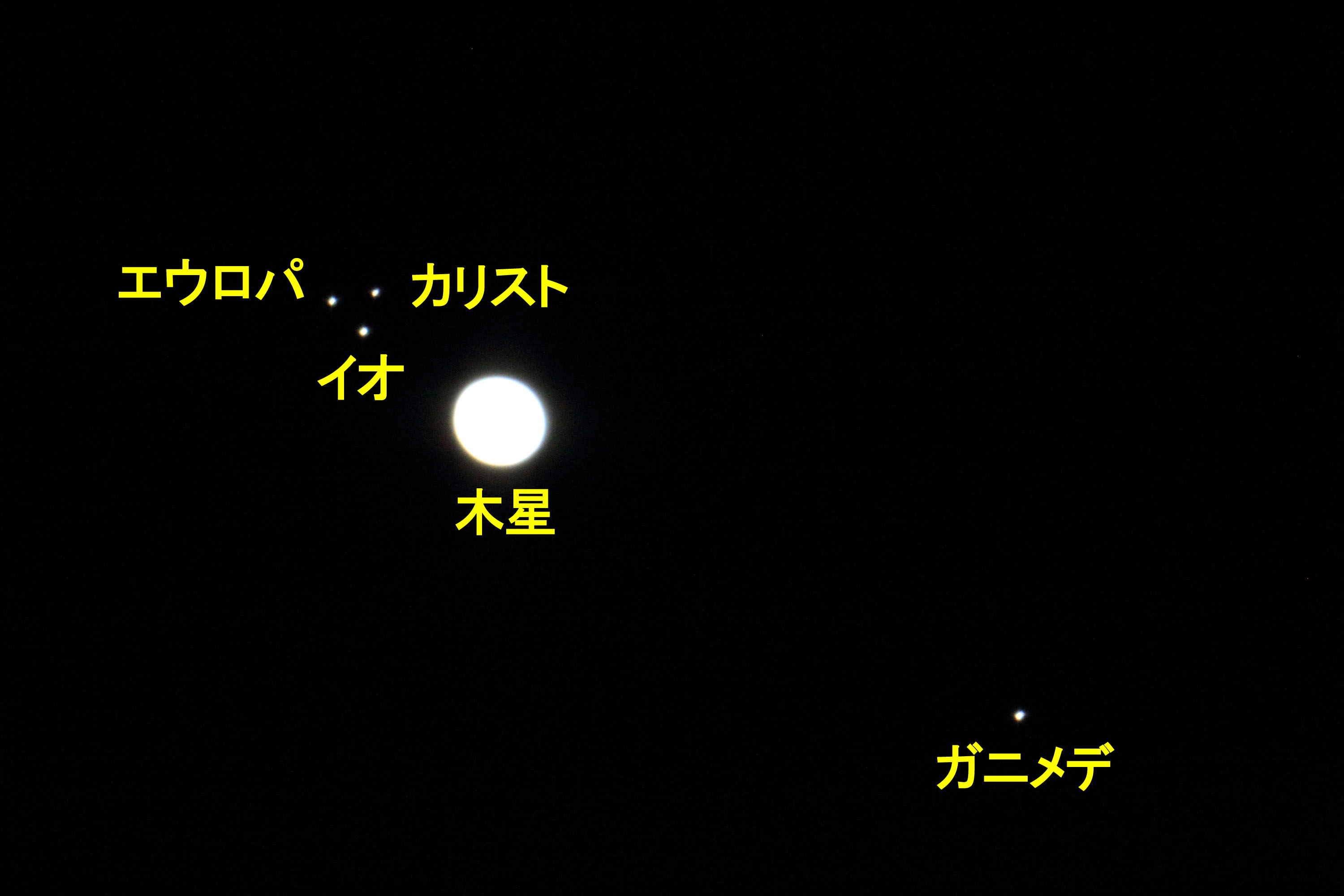 『木星とガリレオ衛星(名前入り)』(2022年9月30日)