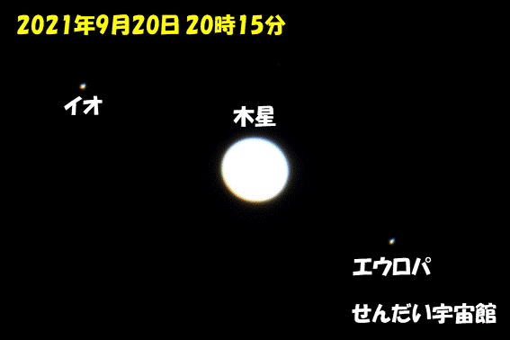 『木星の衛星（ガニメデ）の動き（名前入り）』(2021年9月20日)