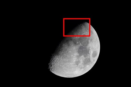 『月（月齢9.3）拡大撮影1』(2022年2月10日)