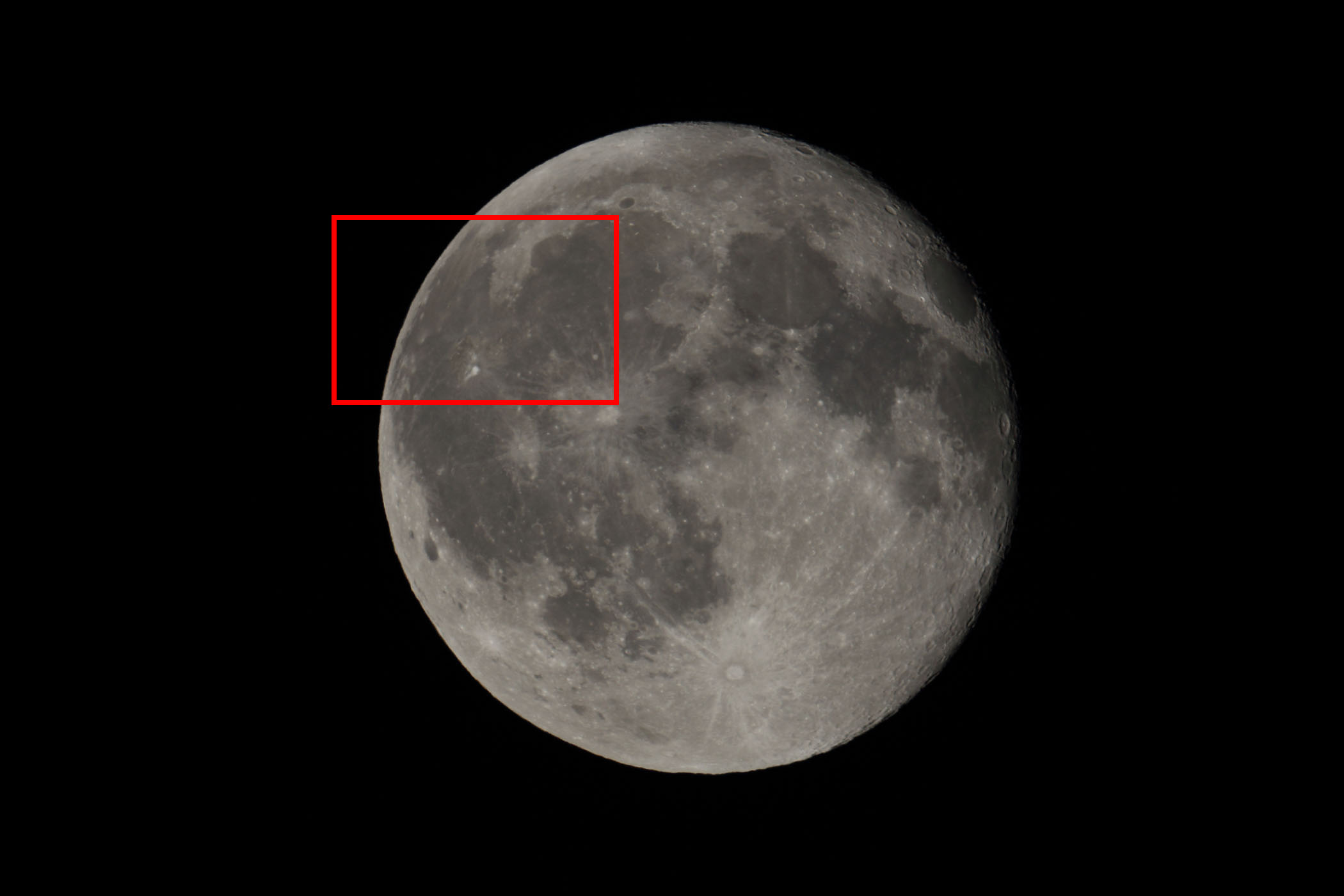 『月（月齢16.4）アリスタルコス・虹の入り江付近の位置』(2023年4月7日)