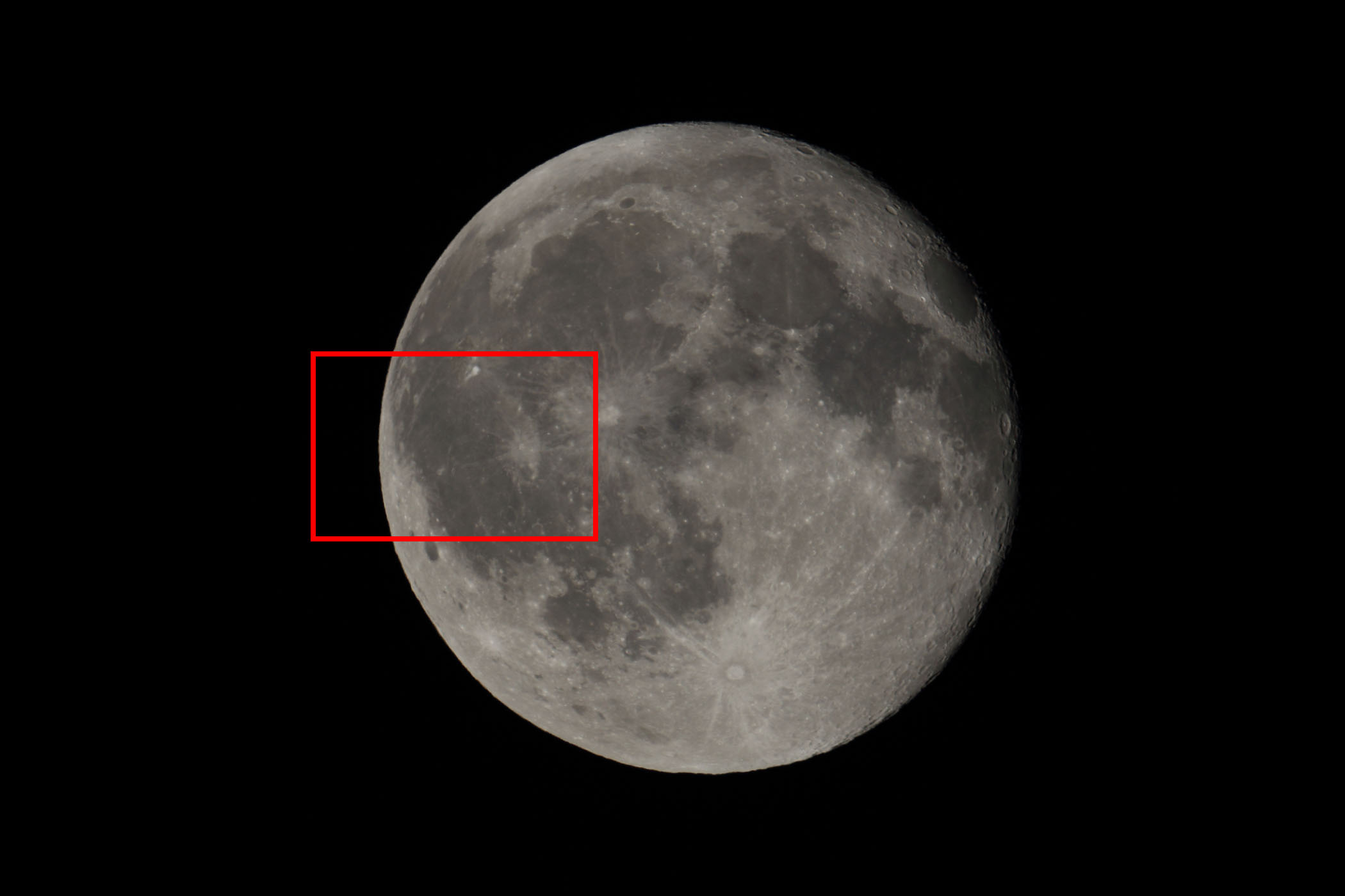 『月（月齢16.4）ケプラー付近の位置』(2023年4月7日)