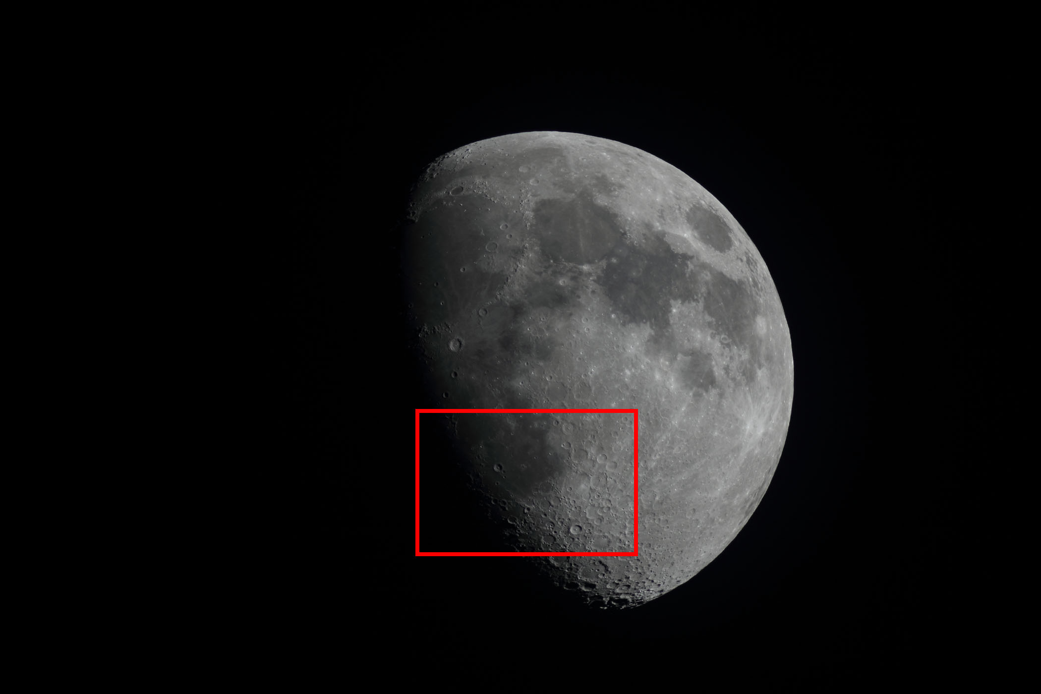 『月（月齢10.3）雲の海・ティコ付近の位置』(2023年4月30日)