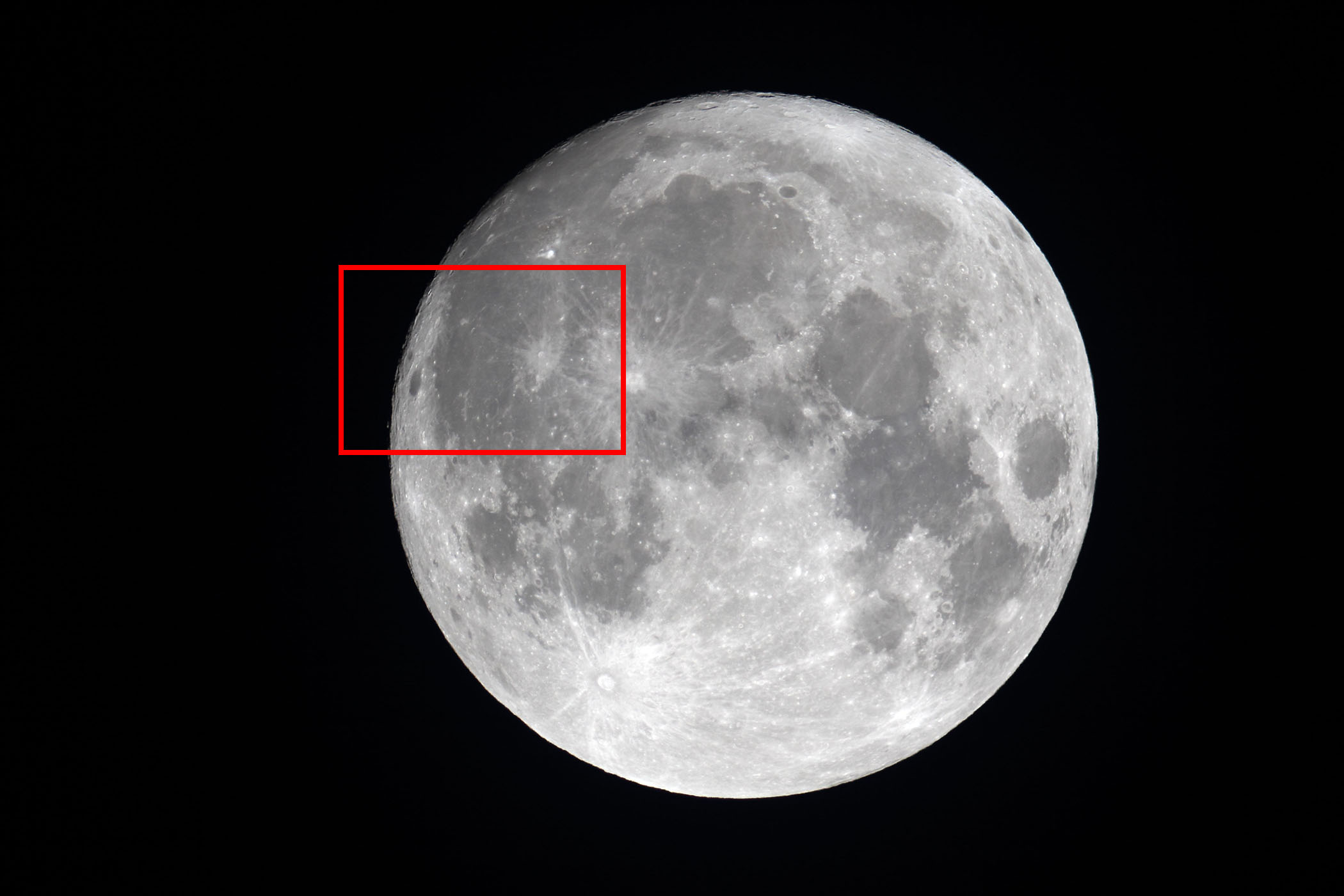 『月（月齢14.1）グリマルディ・ケプラー付近の位置』(2023年8月30日)