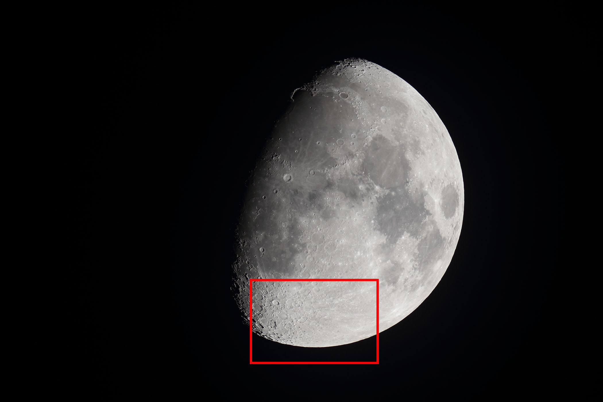 『月(月齢10.7)ティコ・シュテフラー付近』(2025年10月2日)