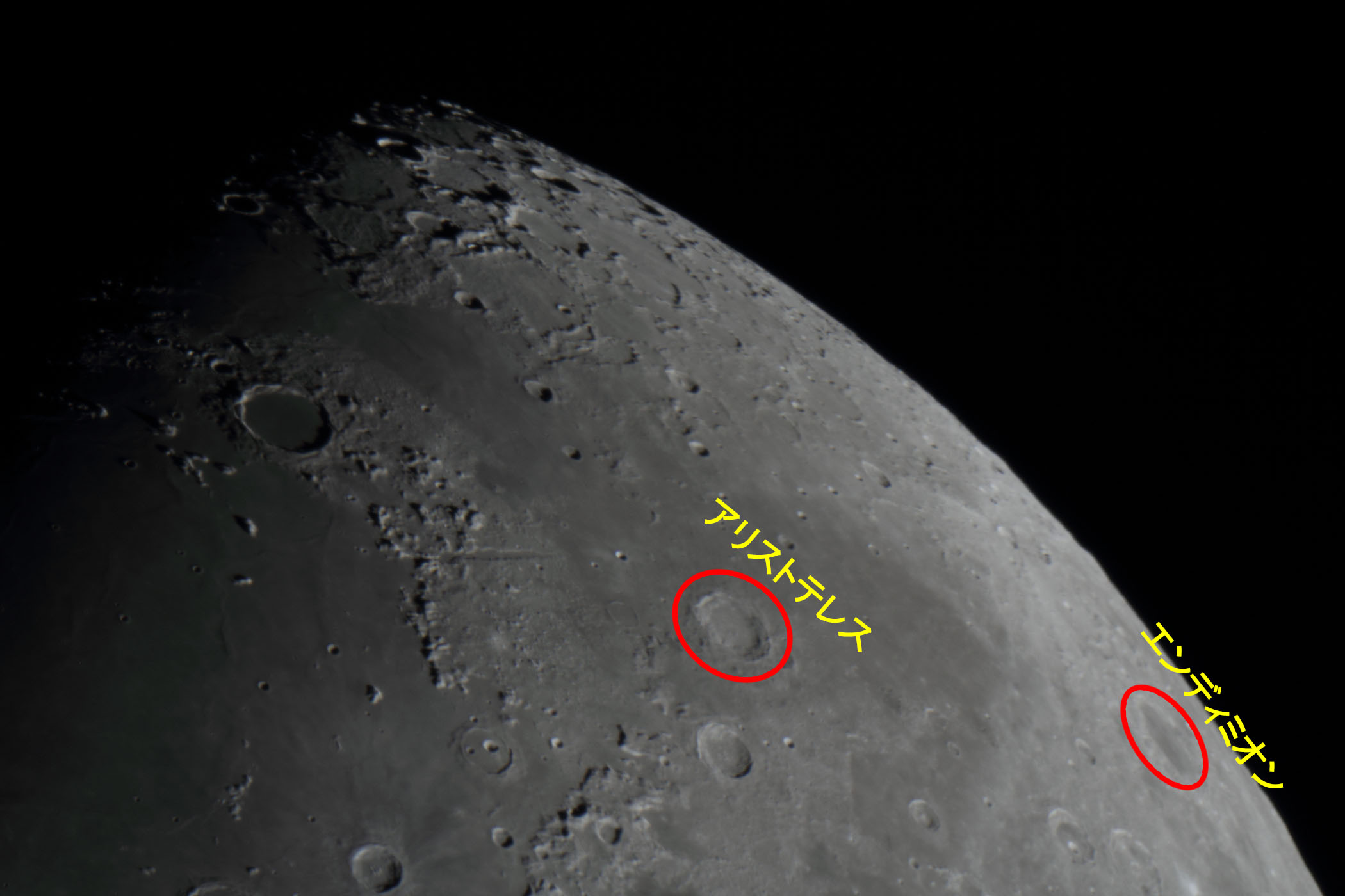 『月(月齢9.2)アリストテレス・エンディミオン付近』(2025年11月29)