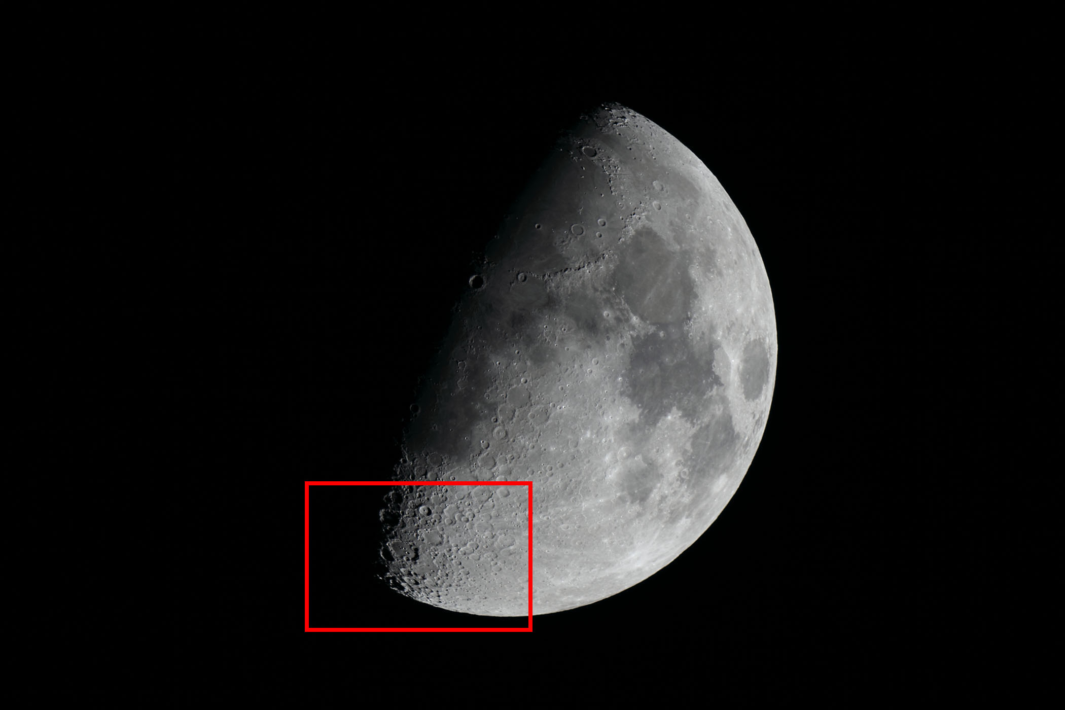 『月(月齢9.2)ティコ・クラヴィウス付近』(2025年11月29)