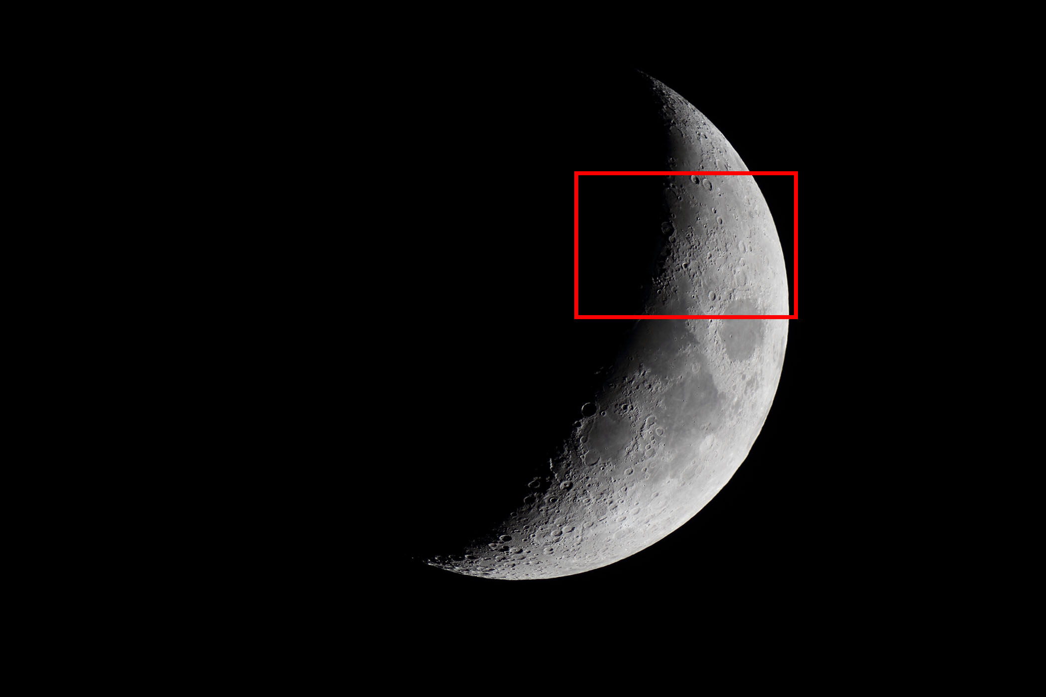 『月（月齢5.0）クレオメデス付近』(2024年1月16日)