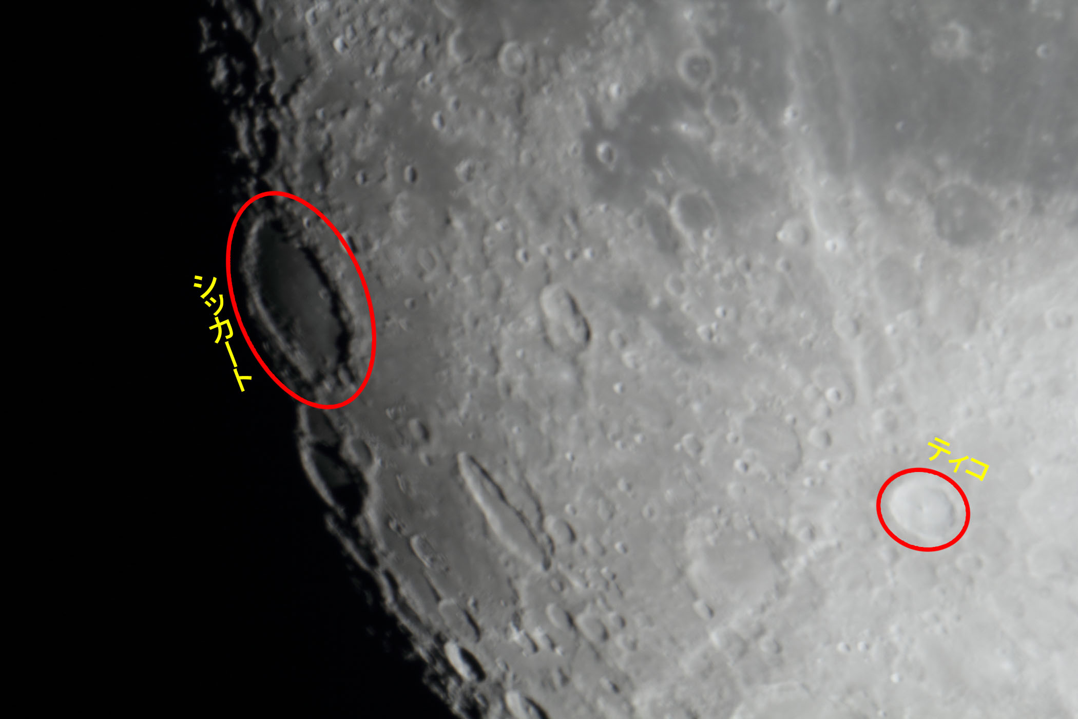 『月(月齢12.2)シッカート・ティコ付近』(2025年12月2日)